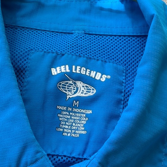 REEL LEGENDS BLUE FISHING SHIRT M - Picture 6 of 7
